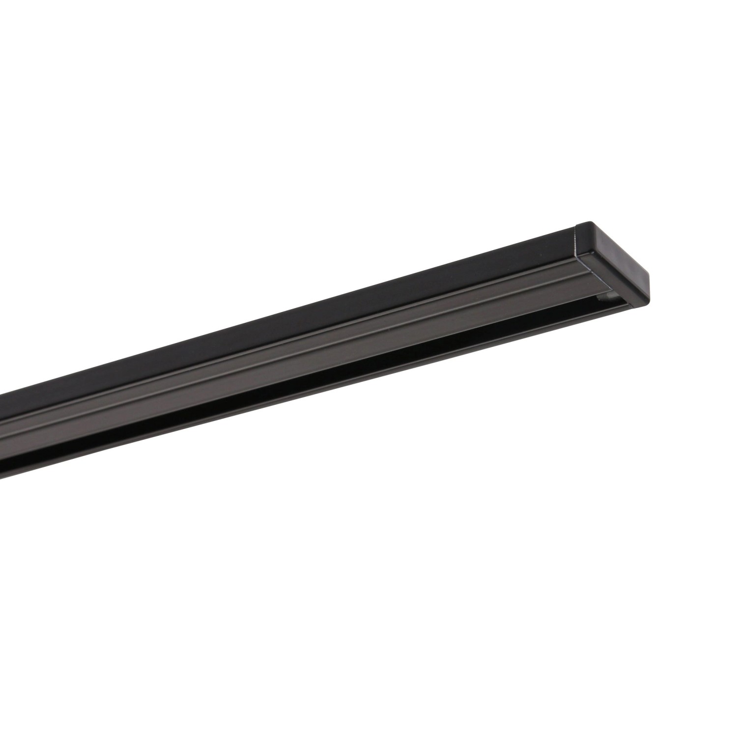 Deco-Raum Gardinenschiene nach Maß 1-Lauf Deckenmontage Minimal Schwarz 110cm_8