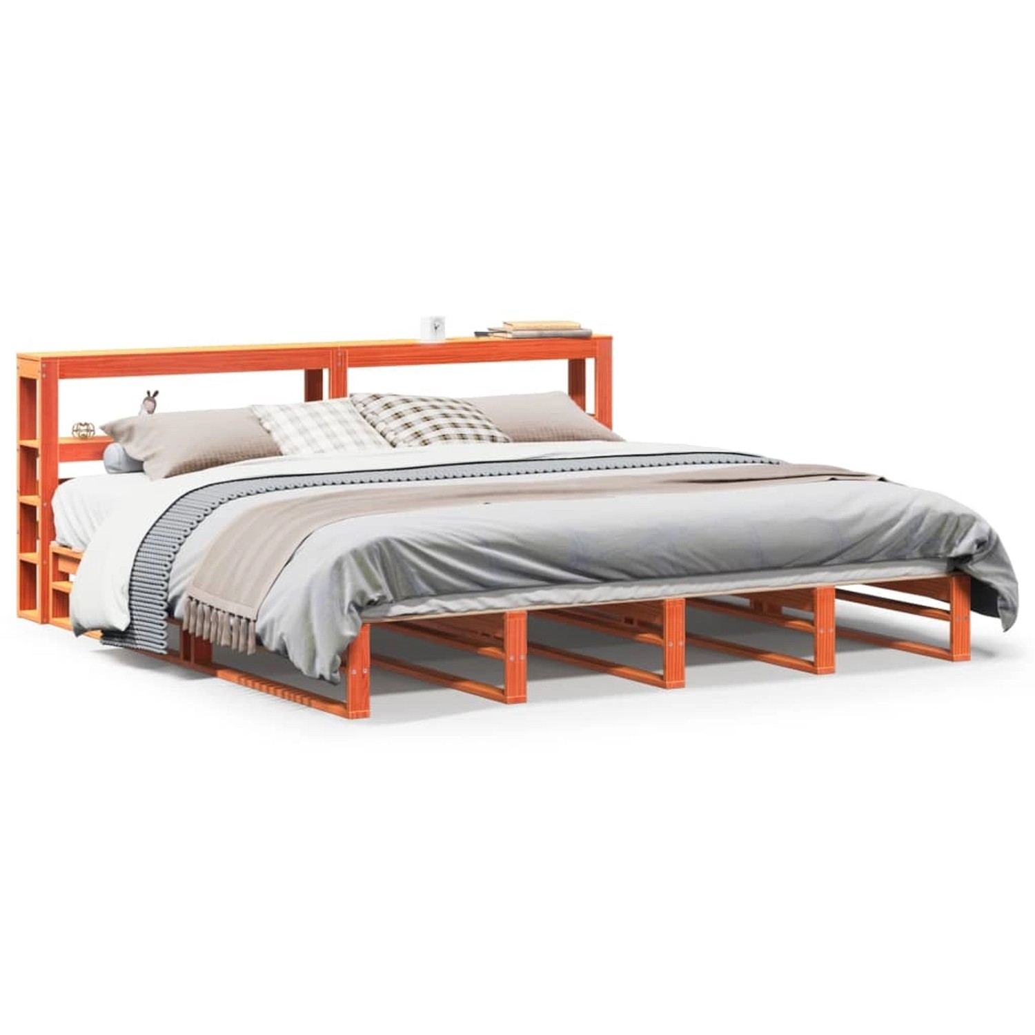 vidaXL Massivholzbett ohne Matratze Wachsbraun 200x200 Kiefernholz 3306509 günstig online kaufen