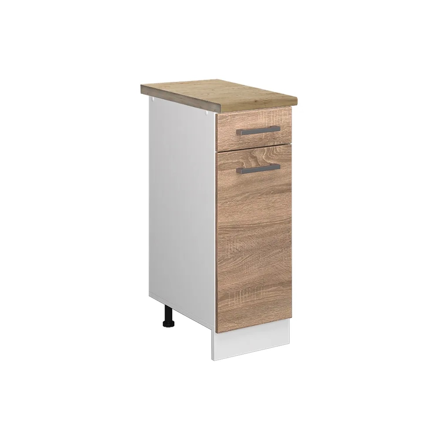 Vicco Küchenunterschrank R-Line Schubladenschrank für die Küche Sonoma/Weiß 30 cm AP Eiche