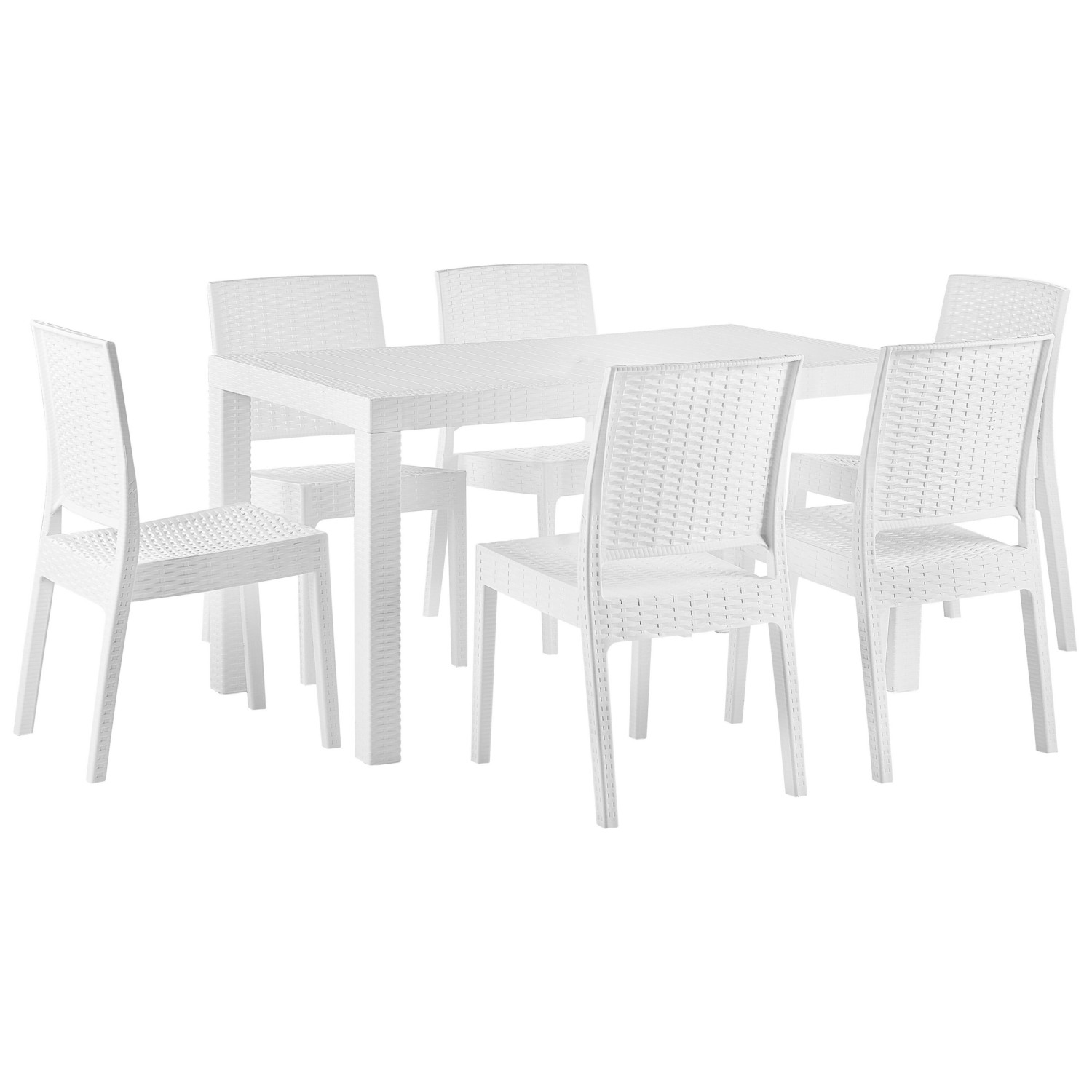 Beliani Gartentisch Set FOSSANO Weiss 80x140x89 günstig online kaufen