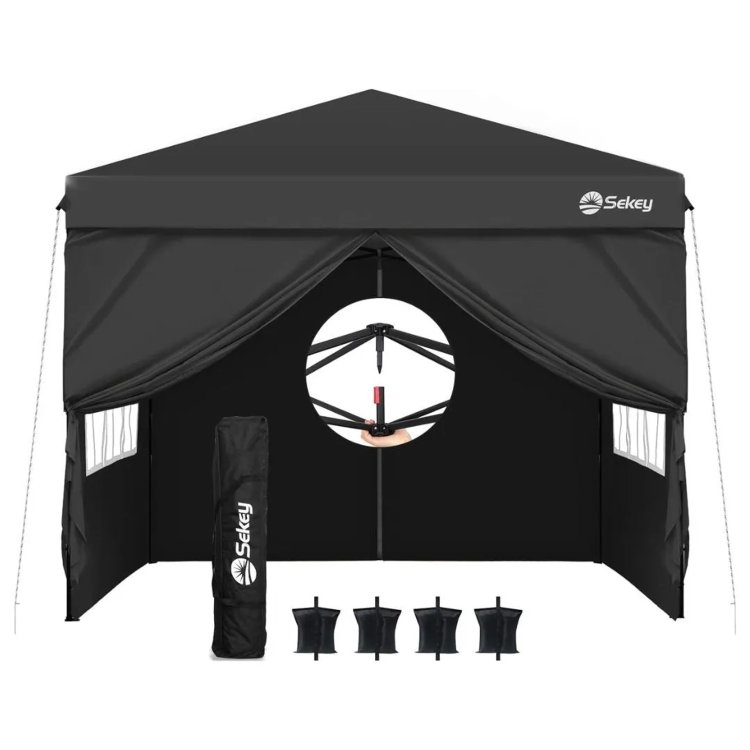Sekey Premium Pop Up Pavillon 3x3 Schwarz