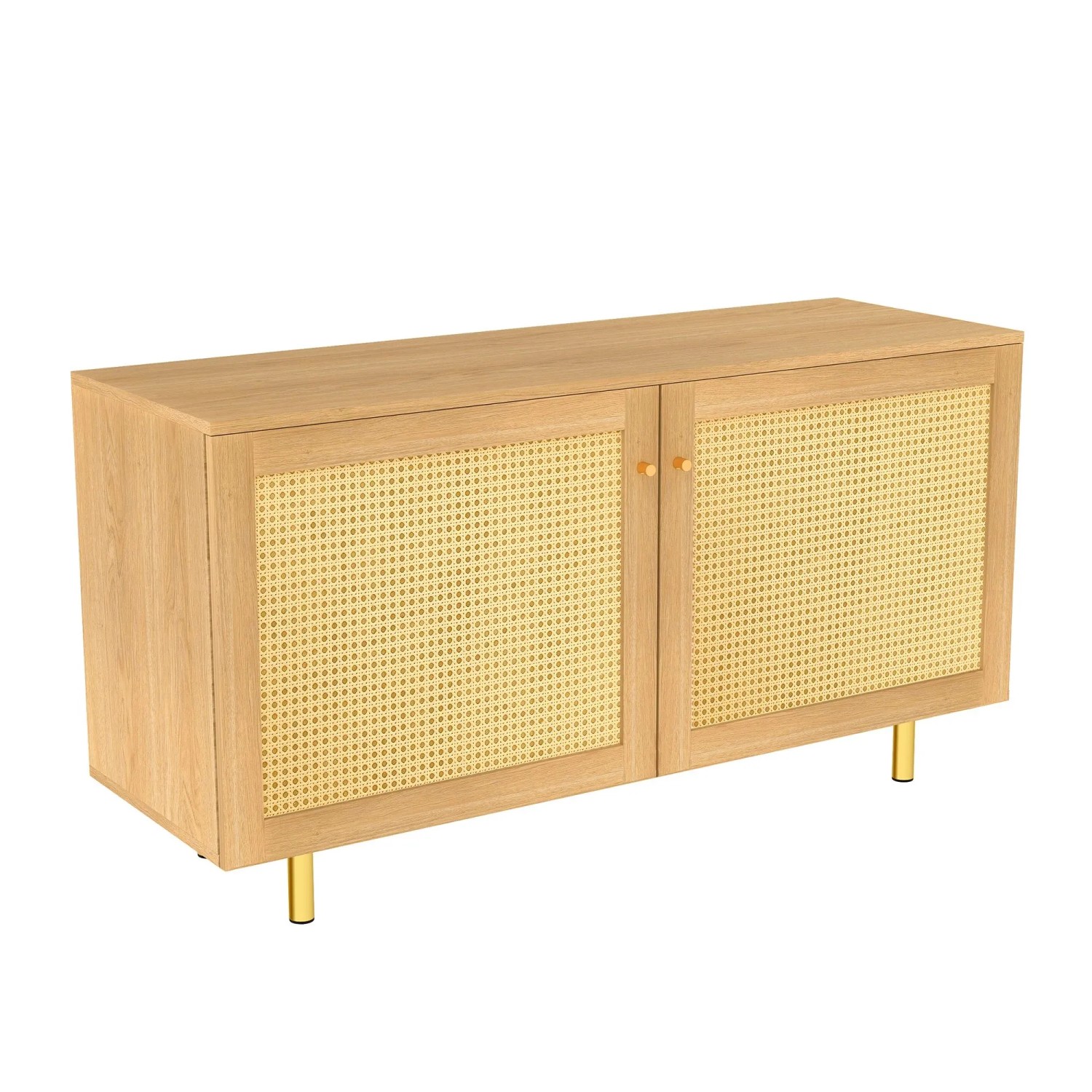 okwish Sideboard mit Doppeltüren Esszimmer 120x63x40cm Natur