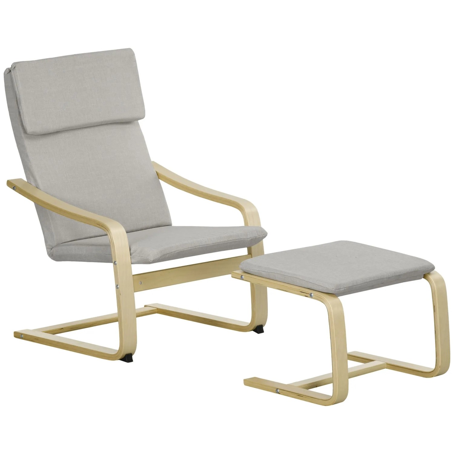HOMCOM Relaxstuhl mit Fußhocker Armlehne 66 5 x 80 x 99 cm