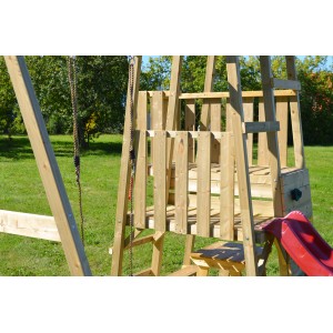 Wendi Toys Kinderspielturm Gorilla mit Rutsche, Schaukel und Kletterwand aus Holz.