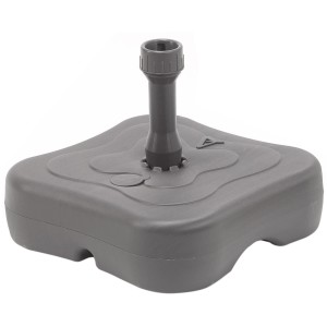 Grauer, befüllbarer Kunststoff-Schirmständer mit 14 Litern Fassungsvermögen.