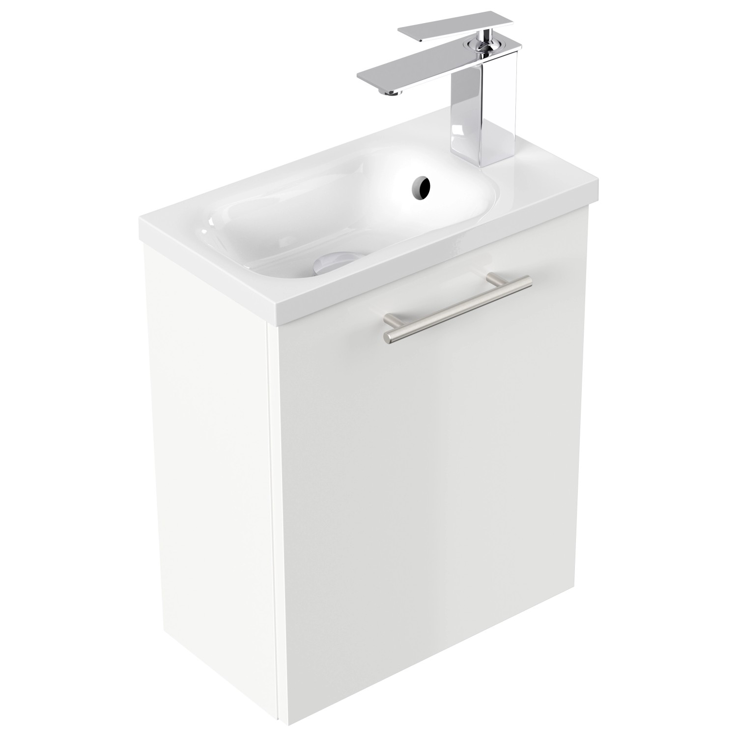 Posseik Badmöbel Pieni Slimline für Gäste-WC 40 cm SoftClose Weiß Hochglanz günstig online kaufen