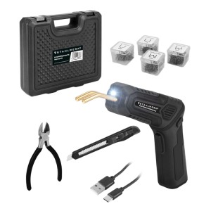 STAHLWERK Kunststoff Reparatur Set: Heißhefter, Schweißgerät, Klammern, Koffer, Zubehör. Akku-betrieben für Smart Repair.