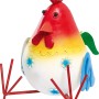 Bunte Deko-Figur Huhn, sitzend, 21x16x21cm, aus Stahlblech für Garten und Balkon.
