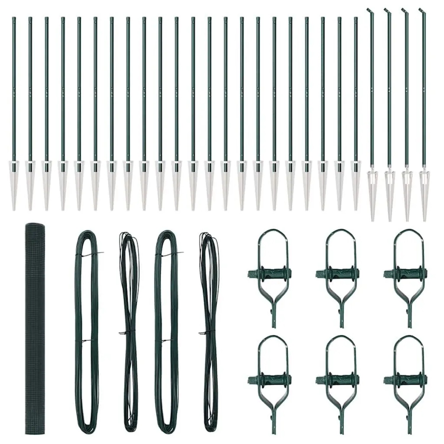 vidaXL Zaunpfosten Grün 50 x 1,5 m 12 x 12 mm Maschen Stahl und PVC 3352127 günstig online kaufen