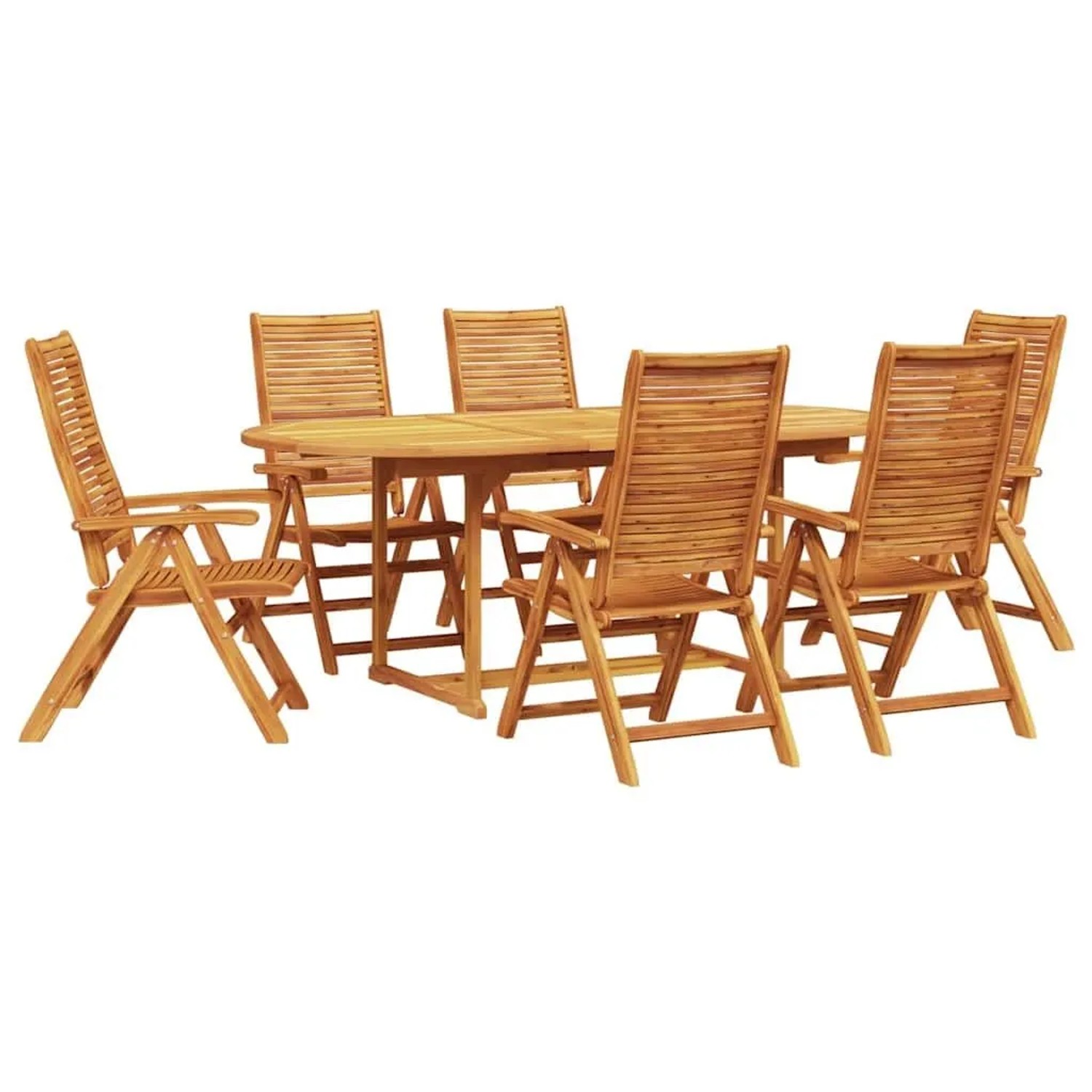 vidaXL Garten Essgruppe 7 Stk Braun Massivholz Akazie 3375715