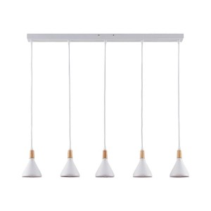 Lindby Pendelleuchte Arina 9621809 Modern in Weiß aus Metall 5-flammig E14 Wohnzimmerleuchte