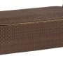 Braune Kissenbox Davenport aus Polyrattan, 49x108x46 cm, zur Aufbewahrung von Gartenauflagen.