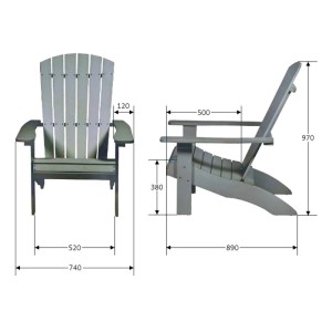 NEG Adirondack Gartenstuhl Gartensessel MARCY Naturbraun