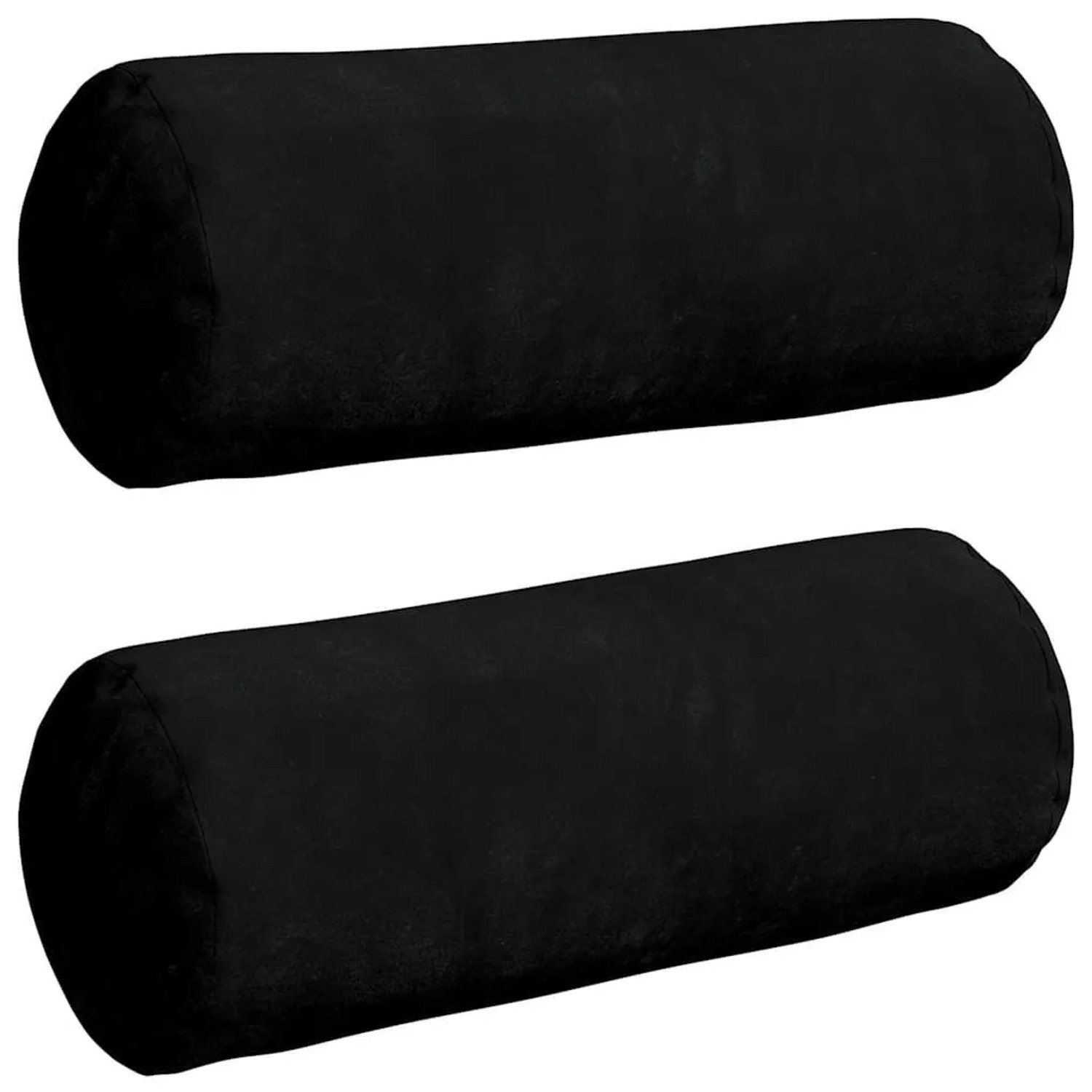 vidaXL Bolsterkissen 2 Stück Schwarz Ø 15 x 40 cm Mikrofaserstoff 42014300