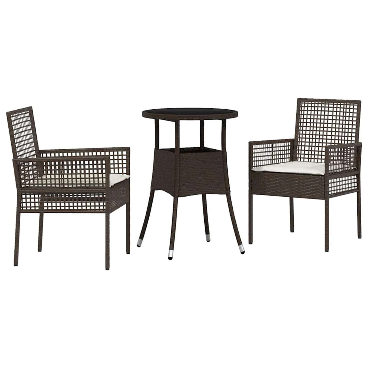 vidaXL Garten Essgruppe 3-Tlg Braun Poly Rattan 3334943 günstig online kaufen