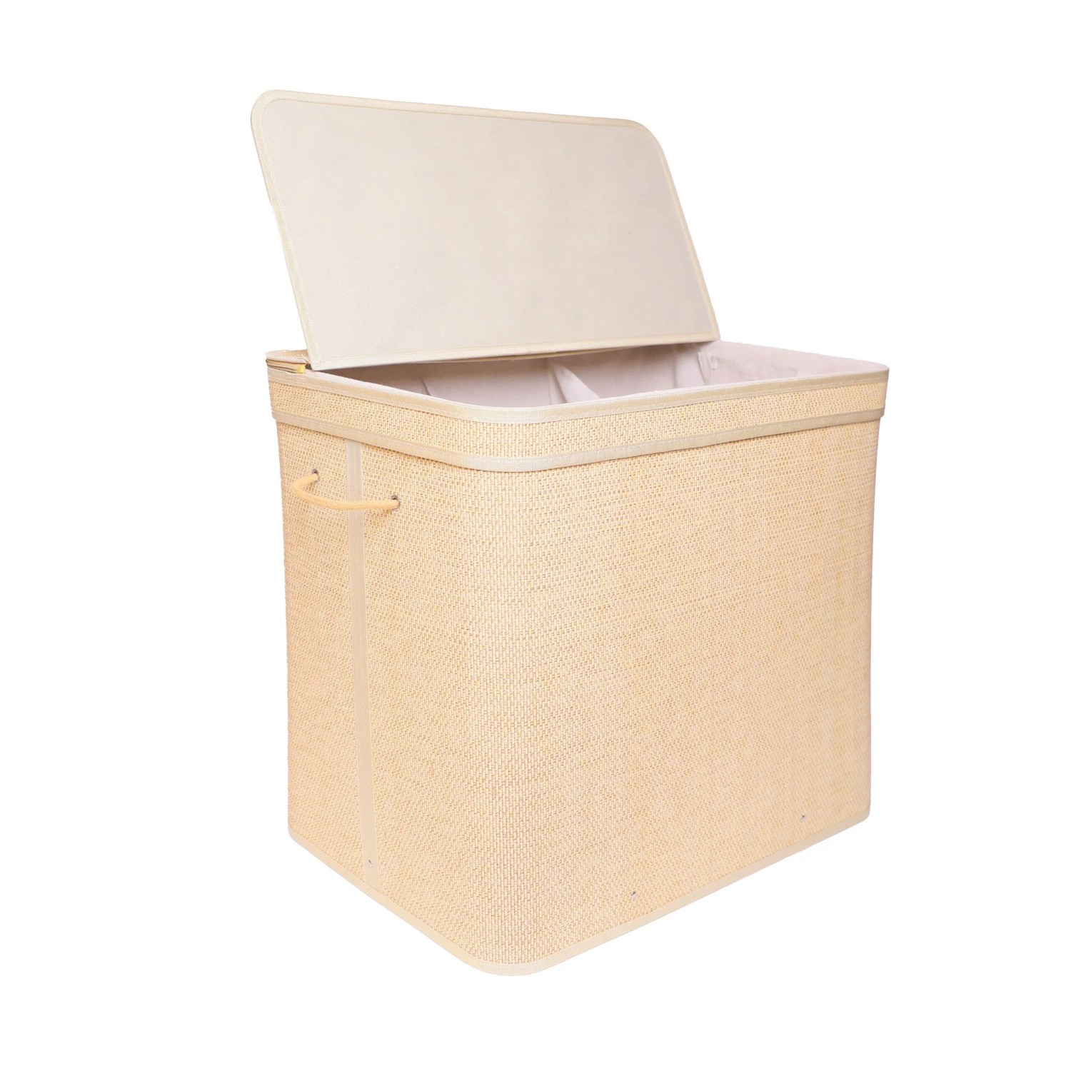 Relaxdays Wäschekorb Bambus Natur Faltbar mit Deckel 170 L