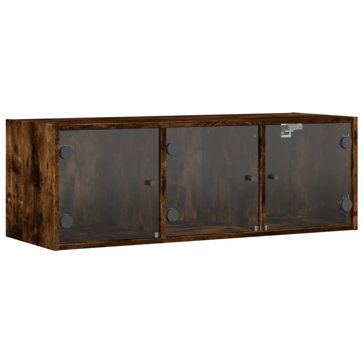vidaXL Wandschrank mit Glastüren Räuchereiche 102x37x35 cm 836515