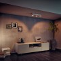 Philips myLiving LED-Spot 3er Star, weiß, im Wohnraum mit warmem Licht.