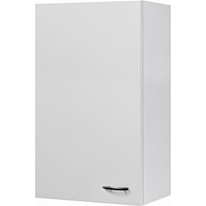 Weißer Flex-Well Oberschrank Wito, 50x89 cm, für die Küche. Hängeschrank mit Griff in Edelstahl-Optik.