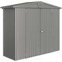 Biohort Metall-Gerätehaus Europa, Quarzgrau-Metallic, 1,9 m², mit Doppeltür.