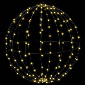 vidaXL Metall-Leuchtkugel, 60 cm, mit 384 warmweißen LEDs für Weihnachtsdekoration.