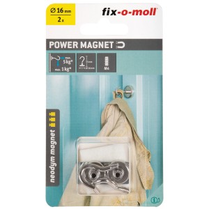 Fix-o-moll Magnethaken, 2er-Set, silberfarben. Vielseitig einsetzbare Haushaltshelfer mit starker Haftkraft.