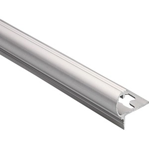 Treppenprofil aus Alu, silber eloxiert, matt, 12 mm x 0,9 m.