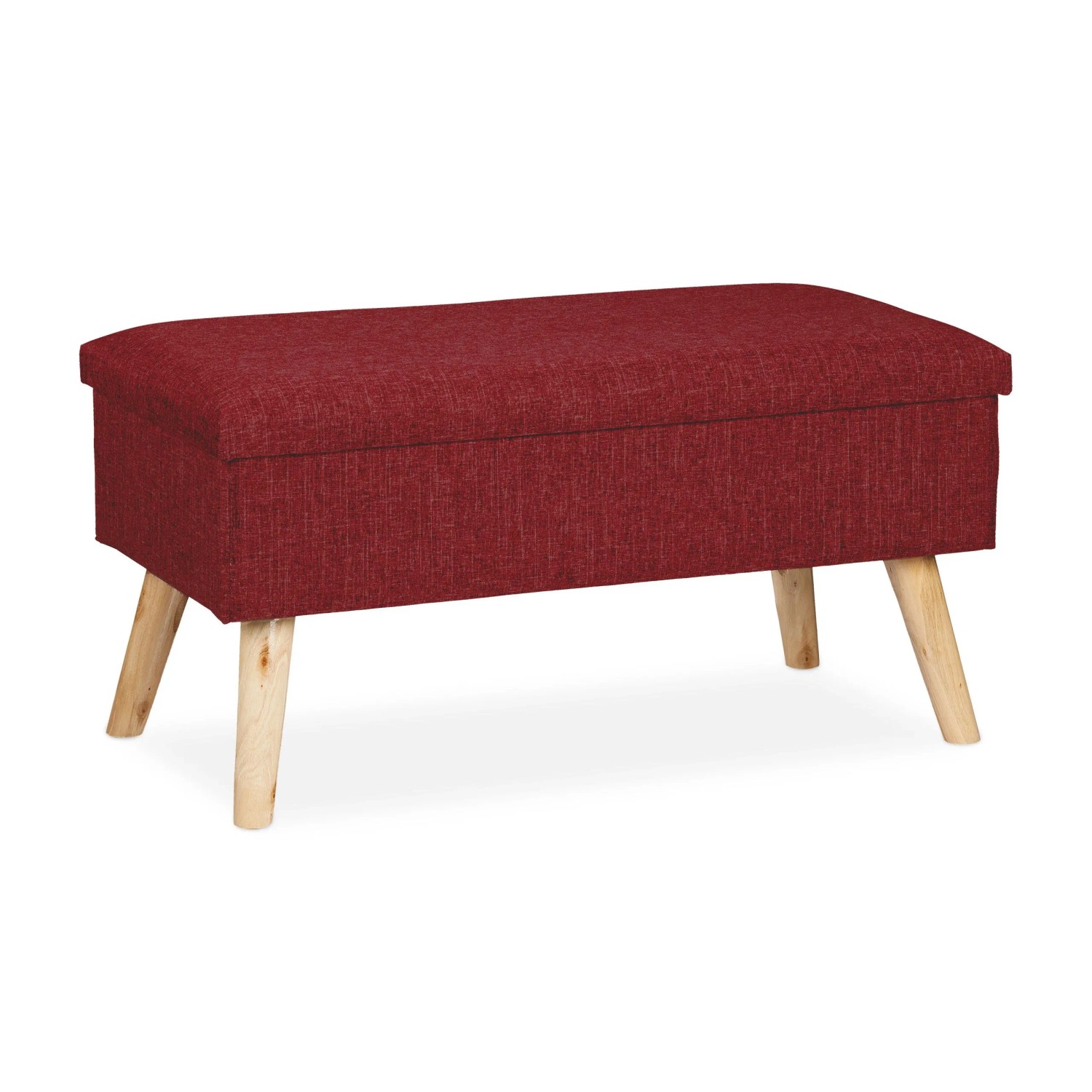 Relaxdays Sitzbank Holz Dunkelrot mit Stauraum 39 cm x 77 cm x 39 cm 7,5 kg