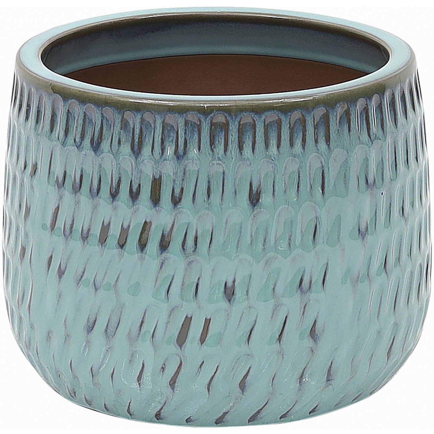 Übertopf Keramik Glänzend Grün Ø 21 x 16 cm günstig online kaufen