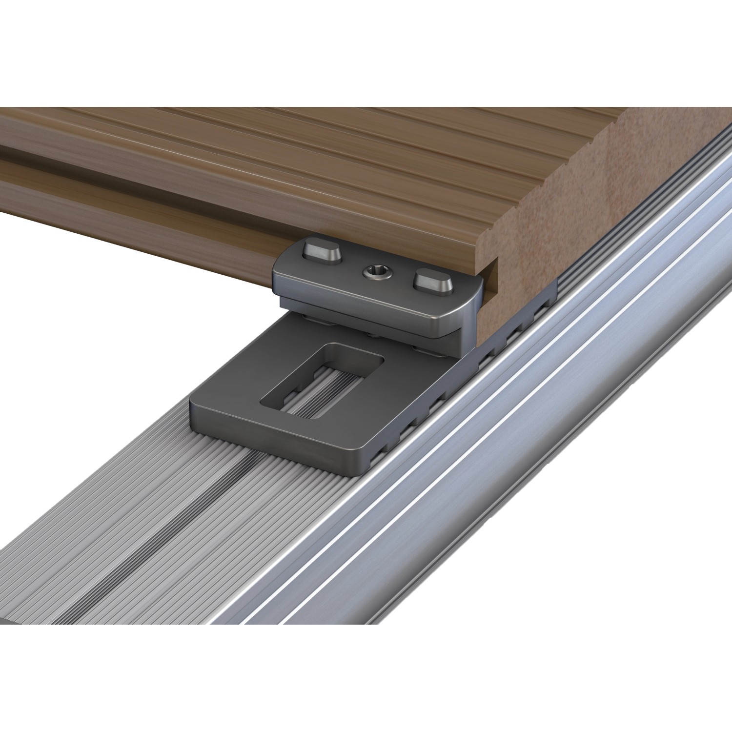 GS Terrassen Universalclip Base mit Alubohrschrauben Schwarz 100 Stück