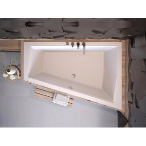 Bad Land Badewanne Eckwanne INTIMA SLIM 180x125 Rechts Ablauf Füße