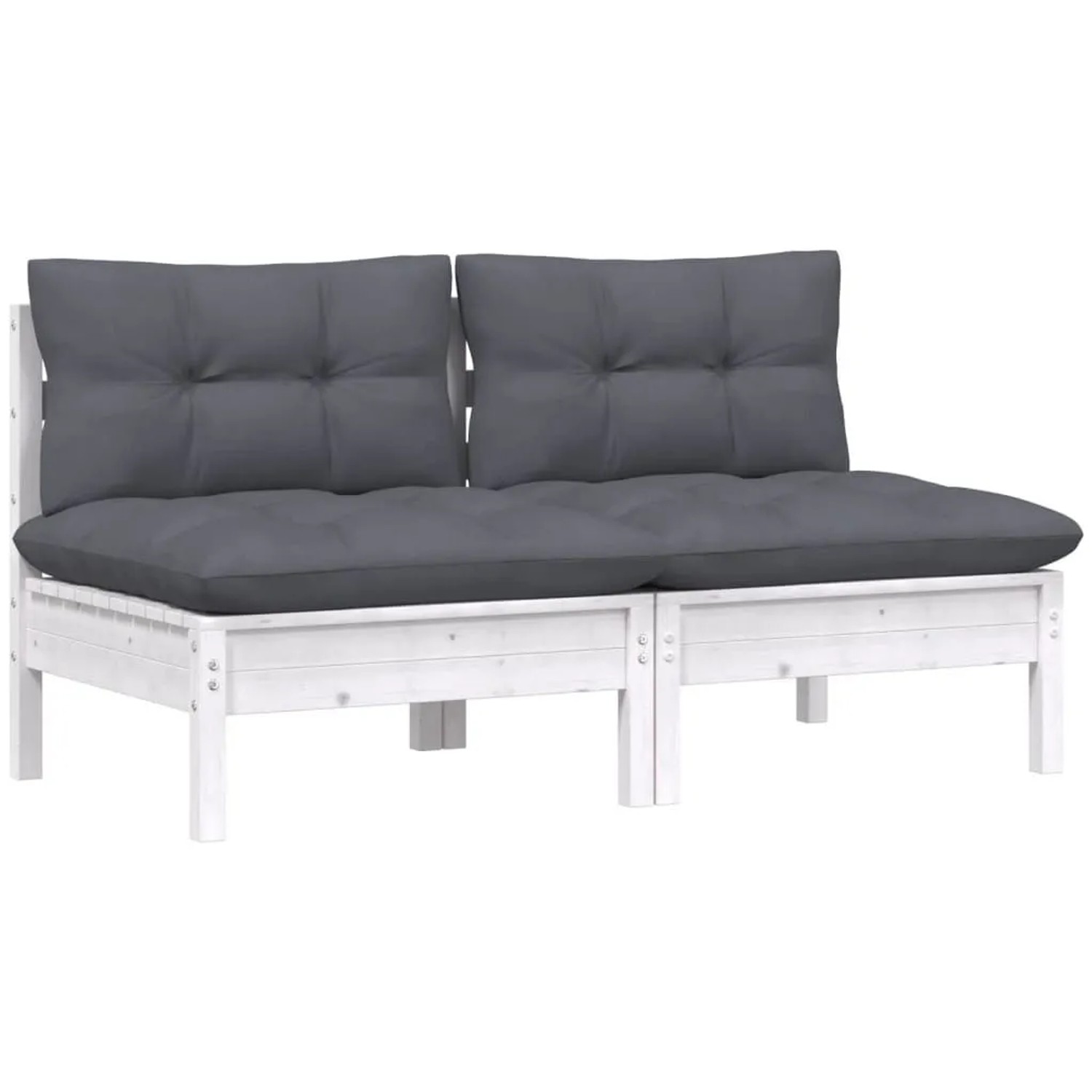 vidaXL 2-Sitzer-Gartensofa mit Anthrazit Kissen Massivholz Kiefer 3095993 günstig online kaufen