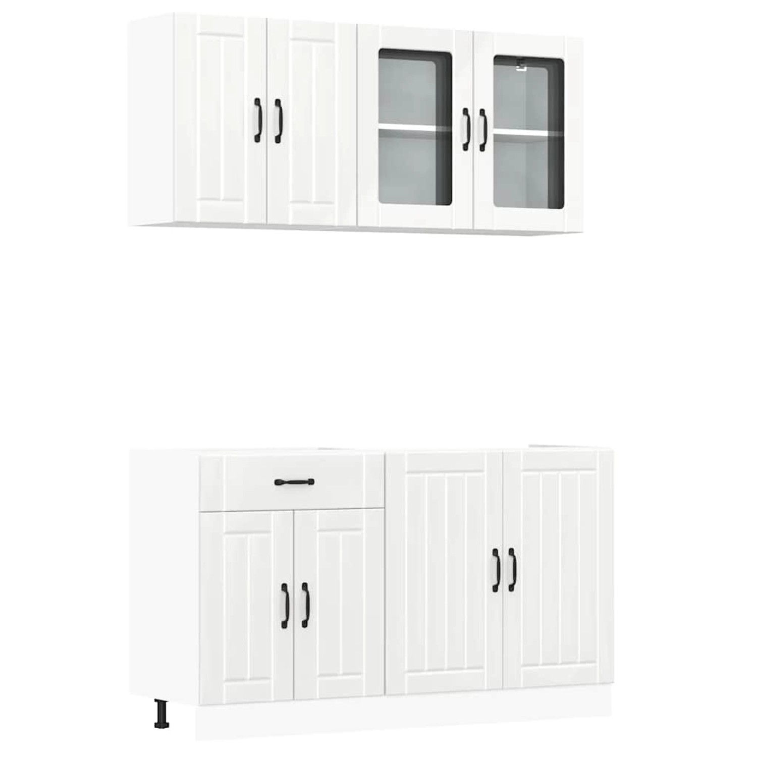 vidaXL 4-Tlg Küchenschrank-Set Lucca Hochglanz-Weiß Holzwerkstoff 3314863 günstig online kaufen