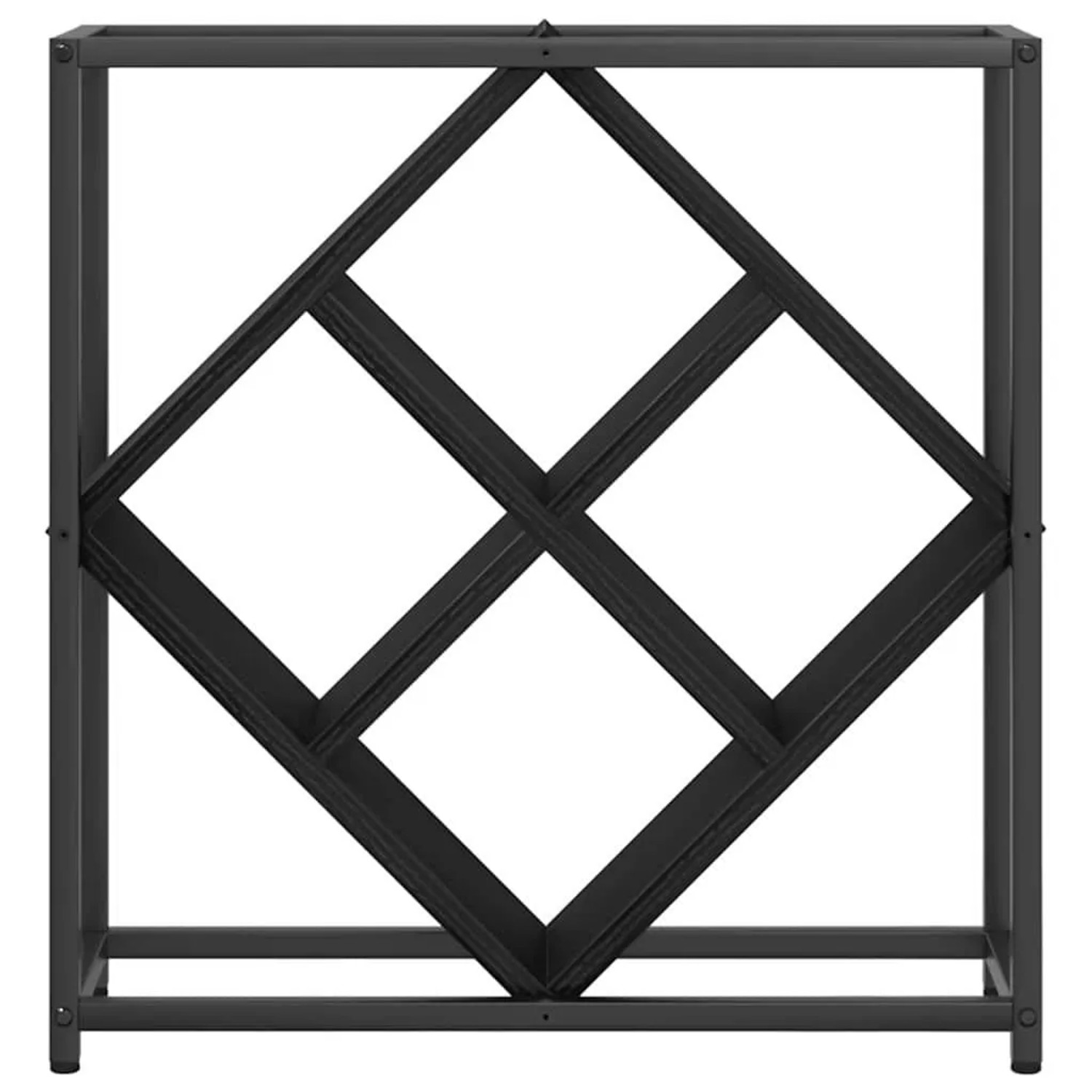 Schwarzes vidaXL Weinregal in Eichen-Optik für 16 Flaschen, modernes Design für Wohnzimmerschränke.