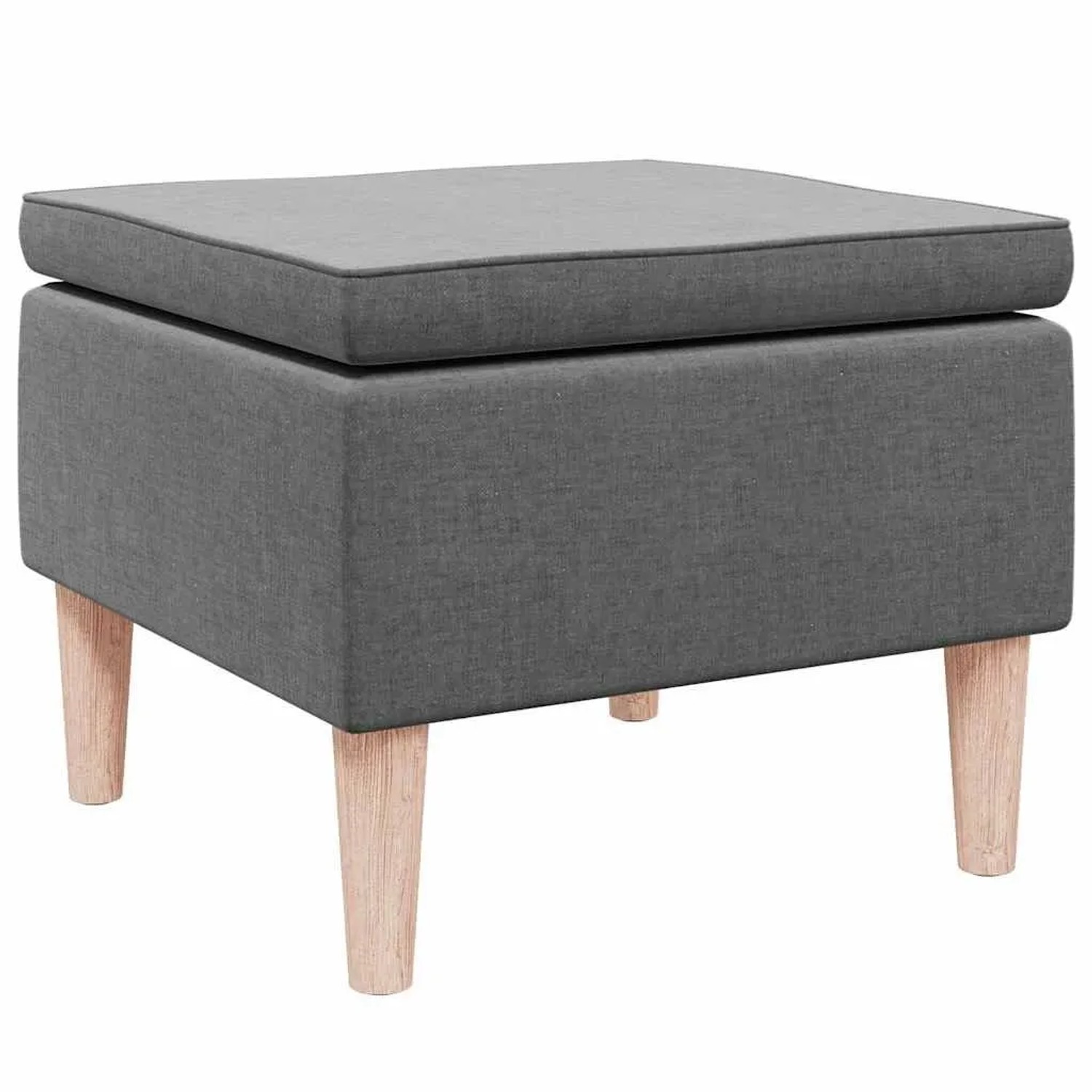 vidaXL Hocker mit Holzbeinen Dunkelgrau Stoff 329447