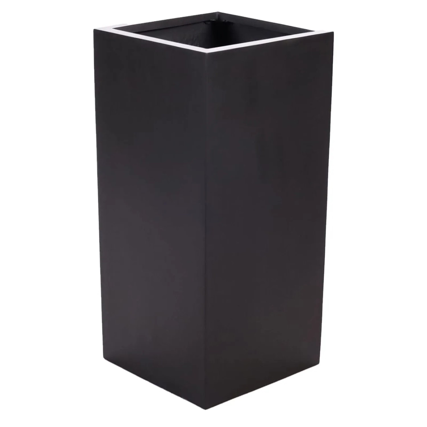 Elegant Einrichten Pflanzkübel Fiberglas Säule 30x30x80cm Elegant Schwarz-mat