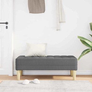 Dunkelgraue vidaXL Bank (113x57x39 cm) aus Stoff, ideal als Schuhbank im Flur.