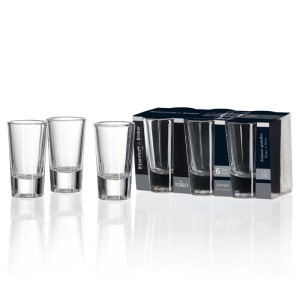 Ritzenhoff & Breker Niko Stamper 6er Set Shotgläser aus klarem Glas mit dickem Eisboden, spülmaschinenfest.
