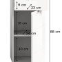 Weißer Bad-Standschrank Solero, 87x38x34cm, mit Schublade und Tür. Hochglanz-Optik.