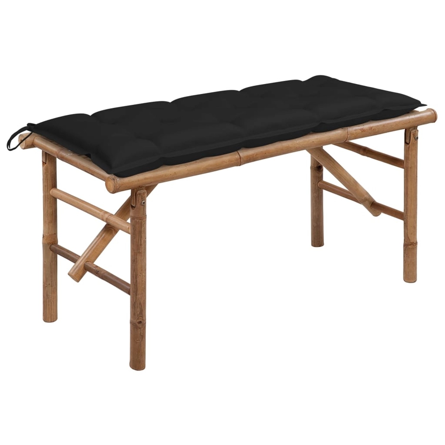 furnicato Klappbare Gartenbank mit Auflage 118 cm Bambus