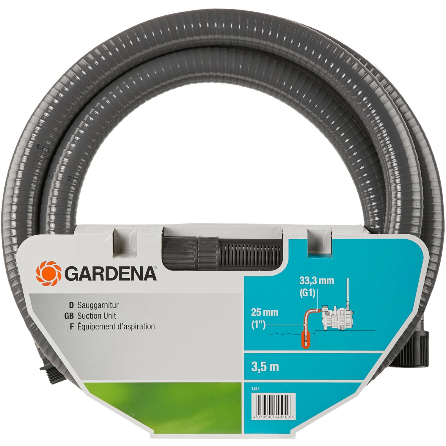 Gardena Sauggarnitur 25 mm (1 Zoll) 3,5 m