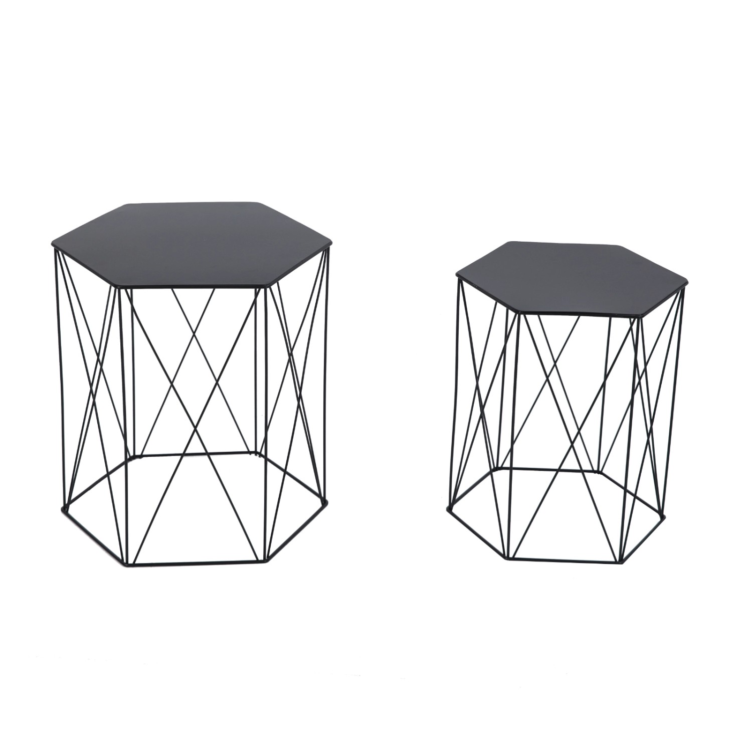 Svita Harpa 2er-Set Beistelltische Couchtisch Modern Schwarz günstig online kaufen