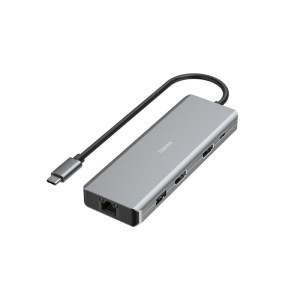 Hama USB-C Hub Connect2Media Multiport mit HDMI, USB-A, USB-C und LAN Anschluss.