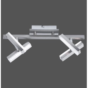 Moderner LED-Spot „Rico“ mit vier Strahlern aus Stahl. Verstellbare Leuchten für flexible Beleuchtung.