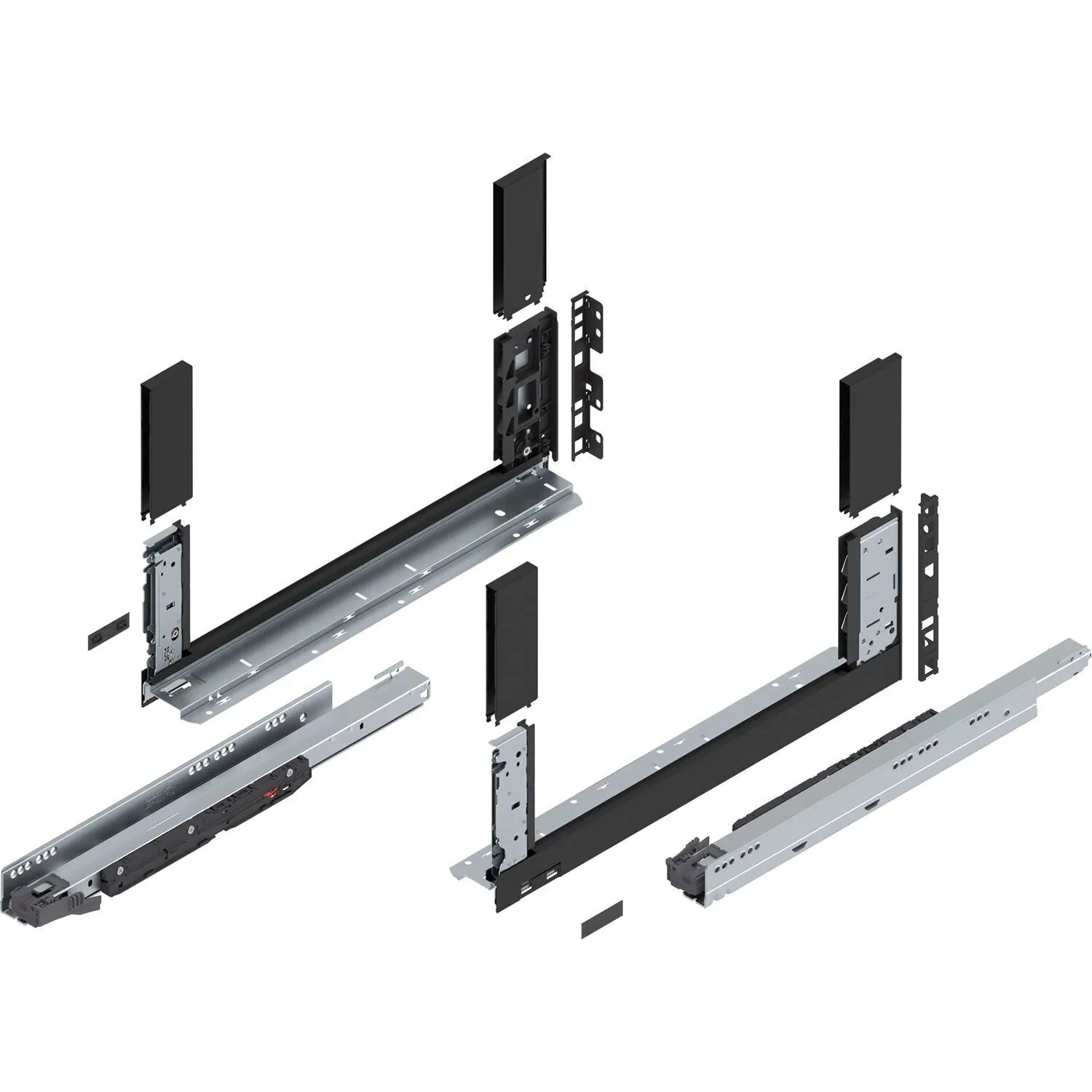 Blum Schubladensystem Legrabox free Höhe C Tip-On Vollauszug 500 mm 70 kg Carbonschwarz