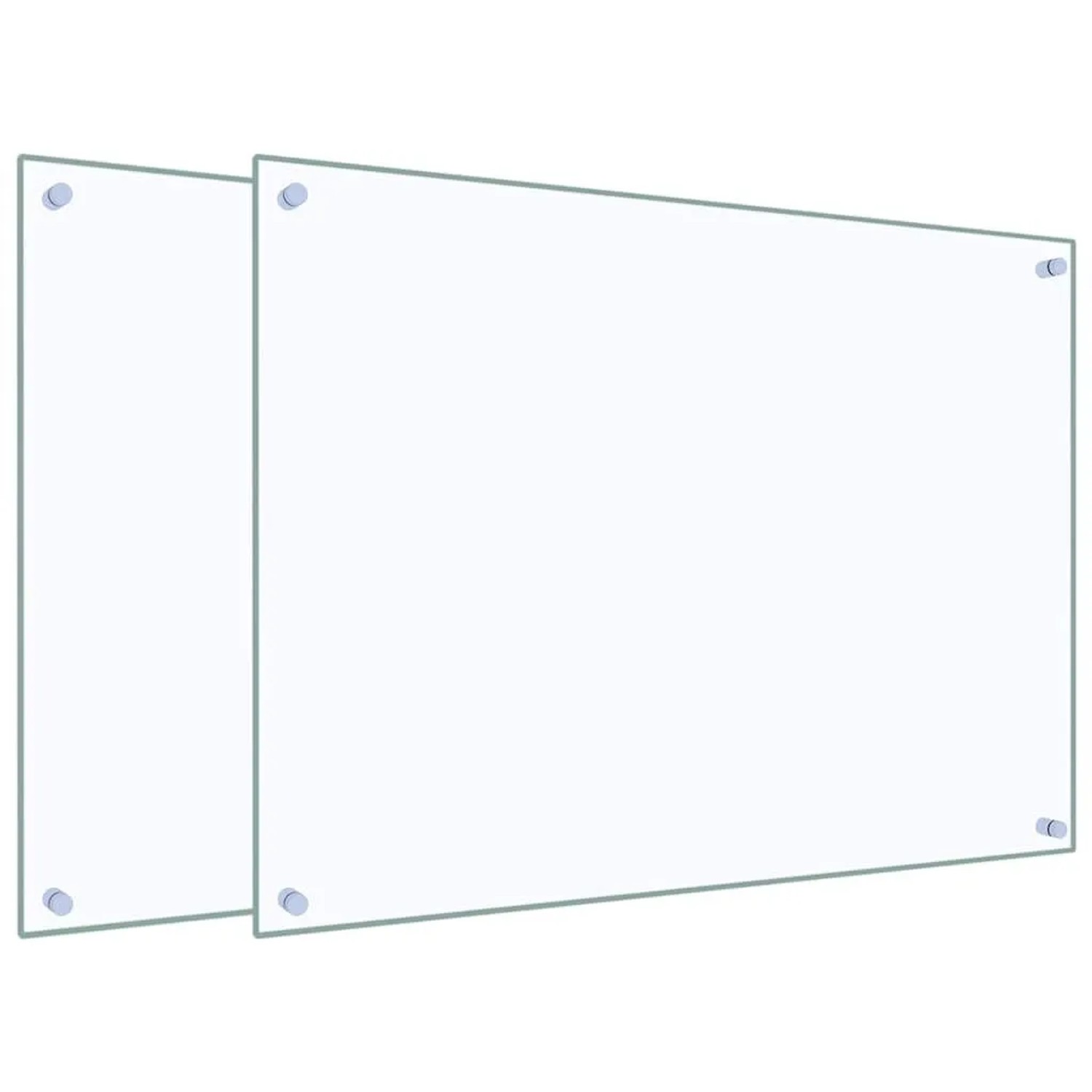 vidaXL Küchenrückwände 2 Stk Transparent 80x60 cm Hartglas 3315794