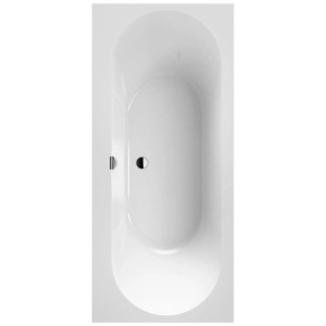 Villeroy & Boch Oberon 2.0 Rechteck-Badewanne, 180x80 cm, Weiß, aus Quaryl® mit mittigem Ablauf.