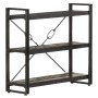 Schwarzes vidaXL Bücherregal mit 3 Fächern aus Mango Massivholz, 90x30x80 cm.