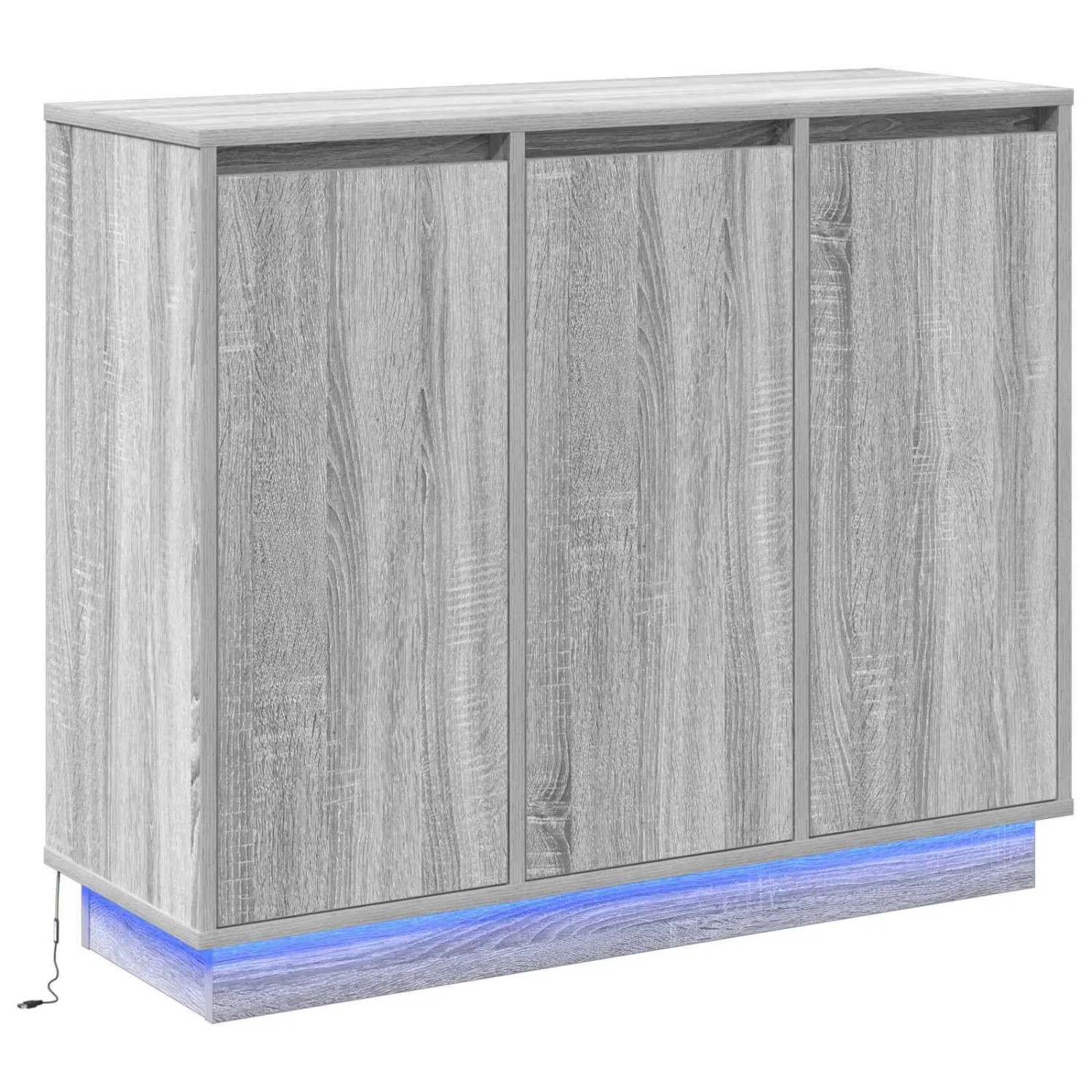 vidaXL LED-Sideboard Graues Sonoma 90 x 32 x 75 cm Holzwerkstoff 869679 günstig online kaufen