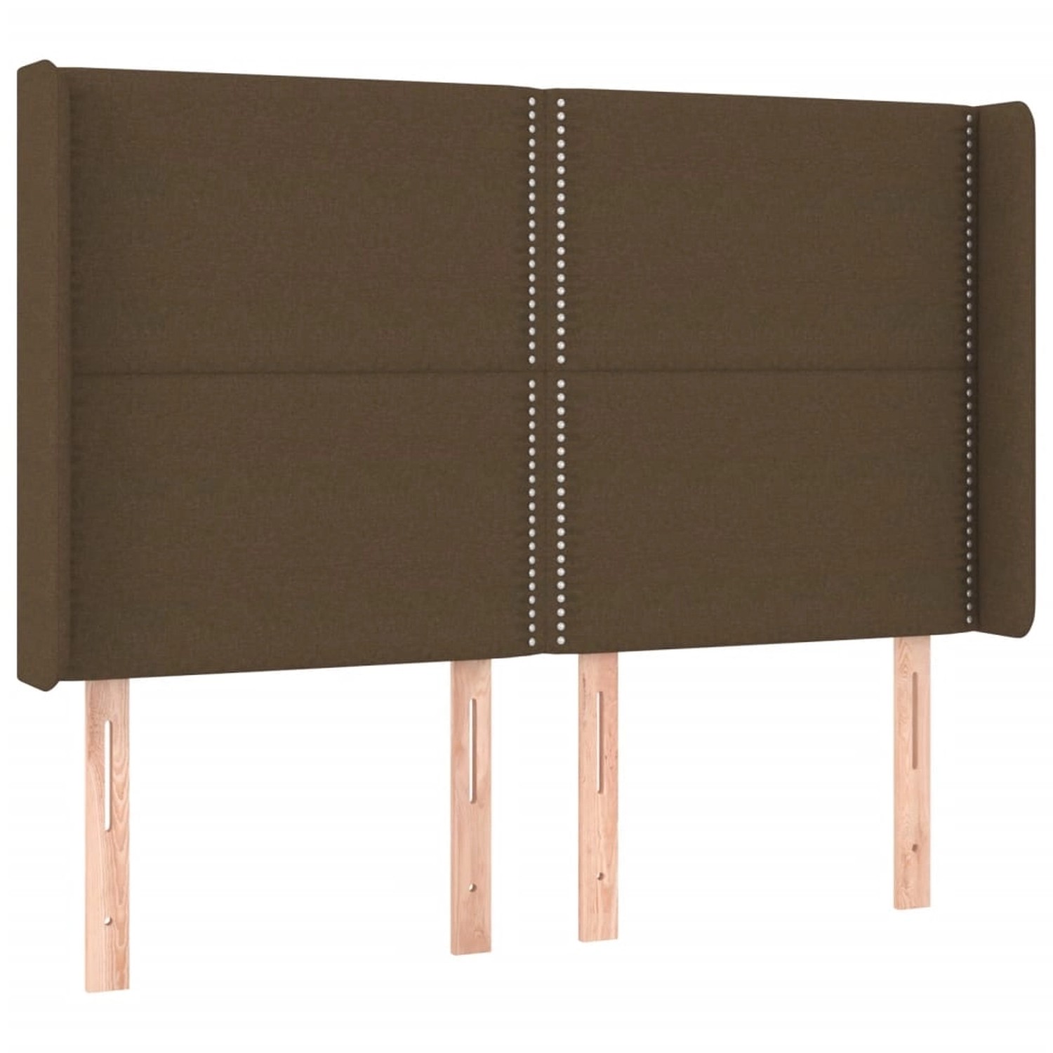 vidaXL LED Kopfteil Dunkelbraun 147x16x118/128 cm Stoff 3123909